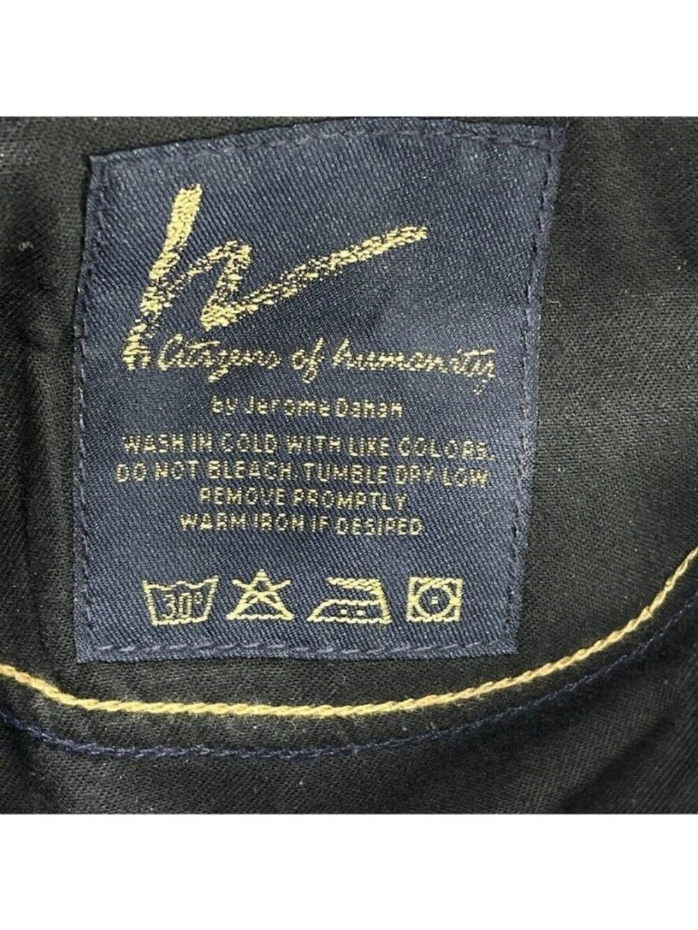 Citizens Of Humanity Dark Wash Bootcut Jeans With Gold Embroidered Back Pocket D - Picture 11 of 15